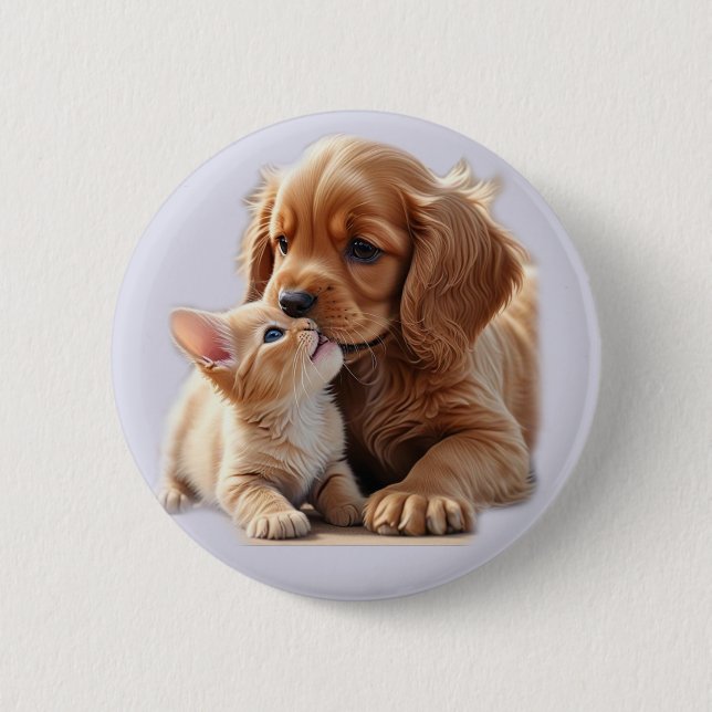 Puppy and Kitten Button (Front)