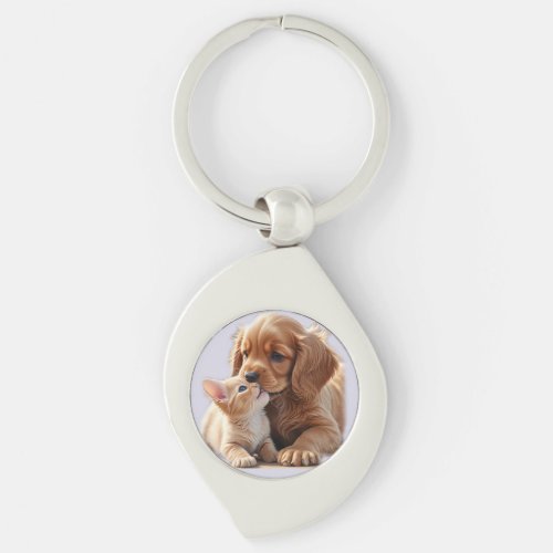 Puppy and Kitten Keychain