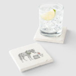Puppy and Pony Love for the Holidays Stone Coaster