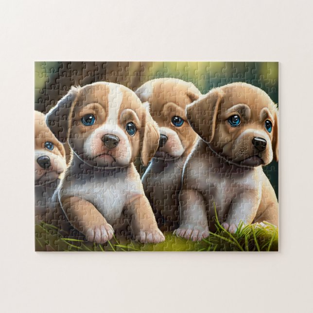 Puppy Animal Lover Puzzle Easy Brain Art Puzzle  (Horizontal)