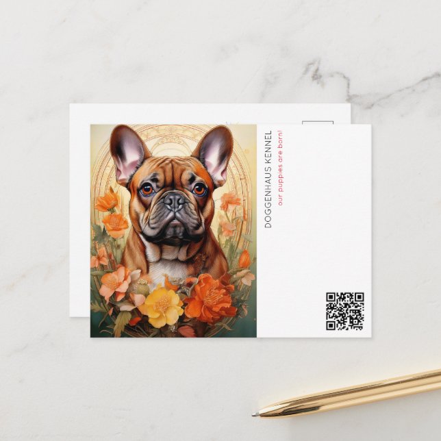 Puppy announcement postcard (Front/Back In Situ)