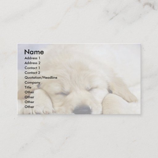 Customizable Puppy asleep business cards