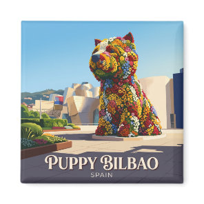 Puppy at Guggenheim Bilbao Spain Magnet