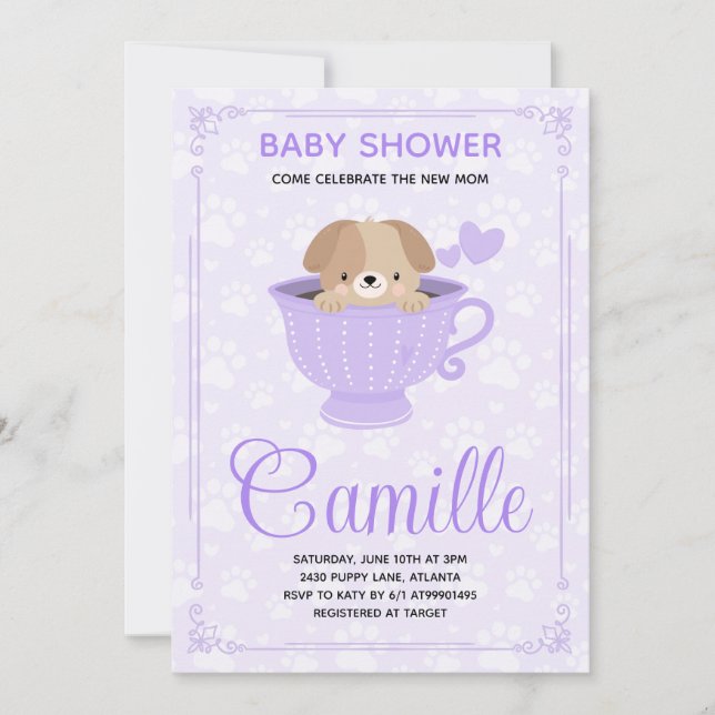 Puppy Baby Shower Invitation  (Front)