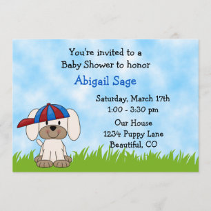 Puppy Baby Shower Invitation for Boys