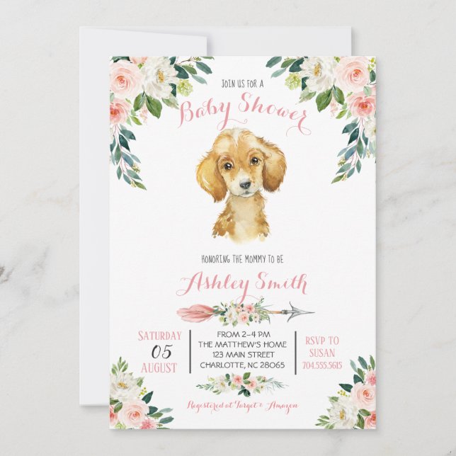 Puppy Baby Shower invitation, Invitation (Front)