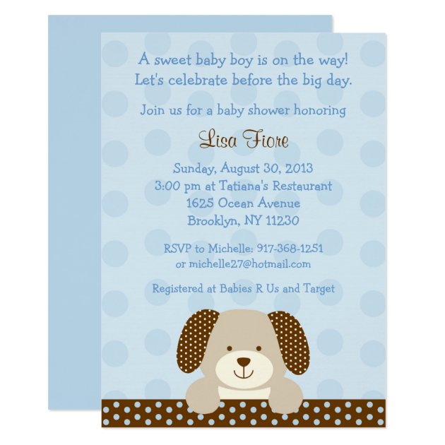 Puppy Baby Shower Invitations