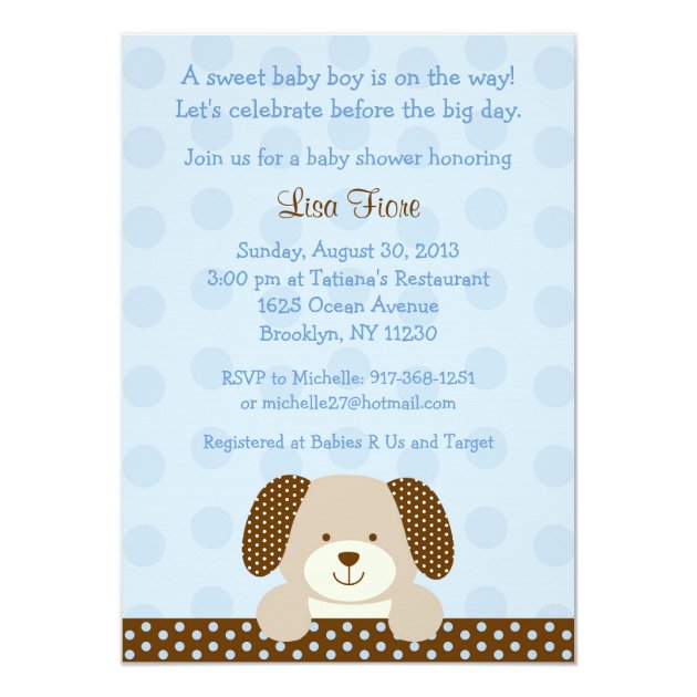 Puppy Baby Shower Invitations