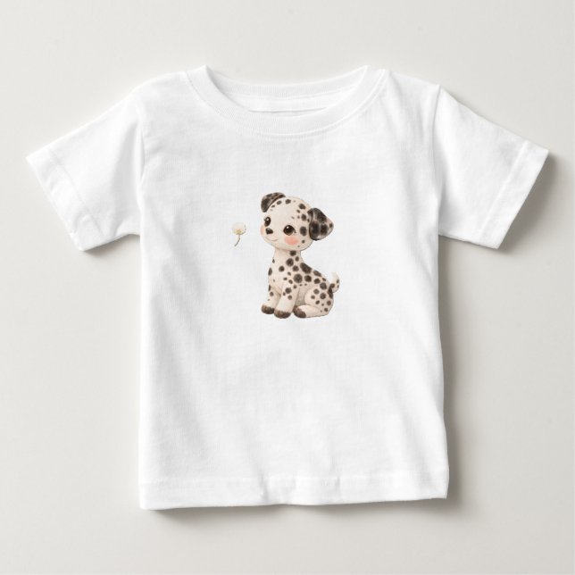 Puppy Baby T-Shirt – Cute Spotted & Striped Babies (Front)