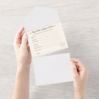Puppy Birth & Adoption Certificate – All In One Invitation