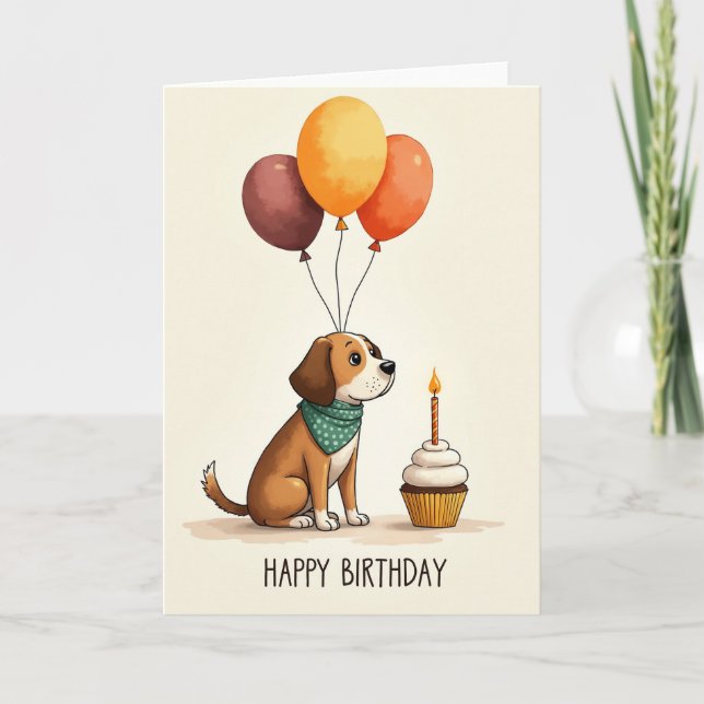 Puppy Birthday Art Card (Front)