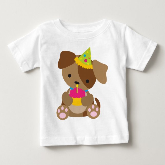 Puppy Birthday Baby T-Shirt (Front)