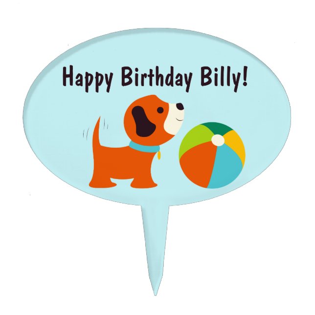 Puppy Birthday Cake Topper (Front)