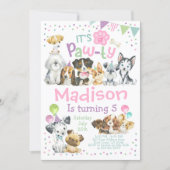 Puppy Birthday Invitation, Dog Birthday Party Invitation (Front)