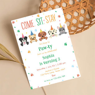 Puppy Birthday Invitation Dog Party Pawty