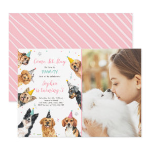 Puppy Birthday Invitation Dog Party Pawty Girl
