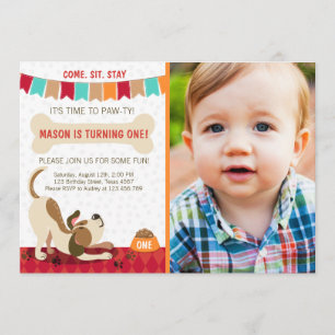 Puppy Birthday Invitation Paw-ty Puppy Party