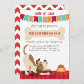 Puppy Birthday Invitation Paw-ty Puppy Party (Front/Back)