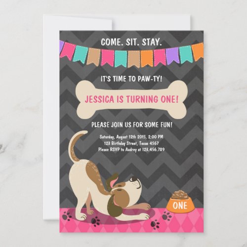 Puppy Birthday Invitation Paw_ty Puppy Party