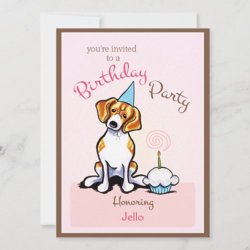 Puppy Birthday Party Beagle Girl Off-Leash Artâ„¢ Personalized Invites