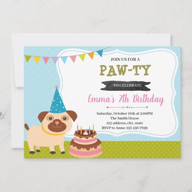 Puppy birthday party Invitation (Front)