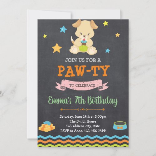 Puppy birthday party invitation