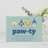 Puppy Birthday Party Invitation, Dog Party Invite (Standing Front)
