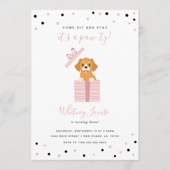 Puppy Birthday Party Invitations by fancypaperie at Zazzle