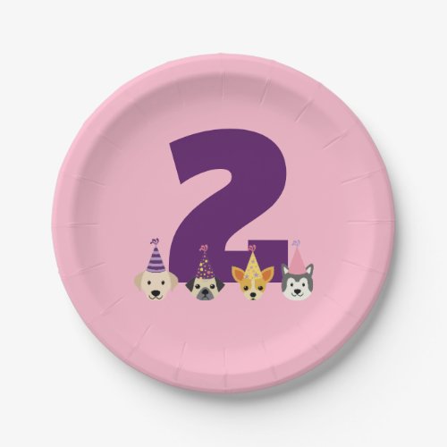 Puppy Birthday Party Plates Dog Party for Girls Paper Plates