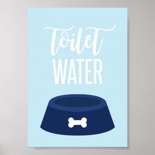 Puppy Birthday Party Sign Toilet Water blue