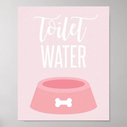 Puppy Birthday Party Sign Toilet Water pink