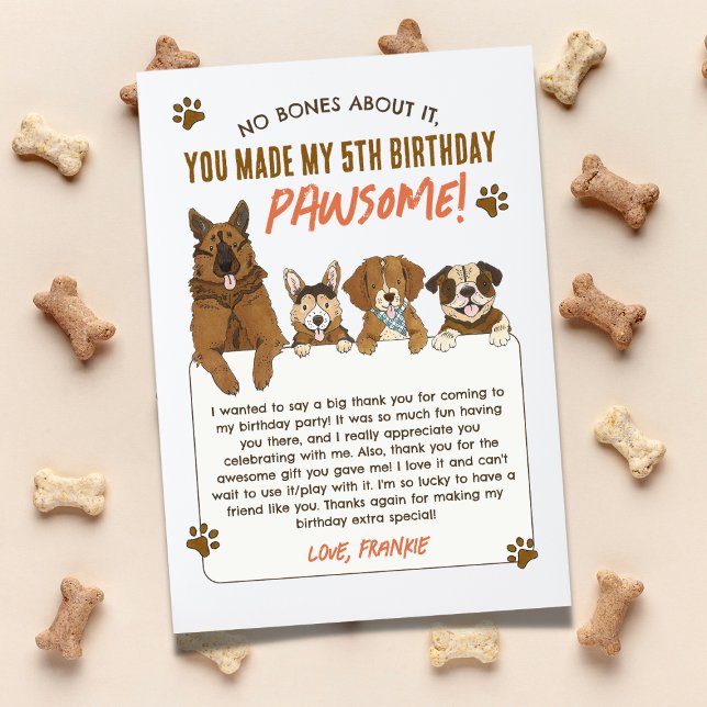 Puppy Birthday Party Thank You Cards (Creator Uploaded)