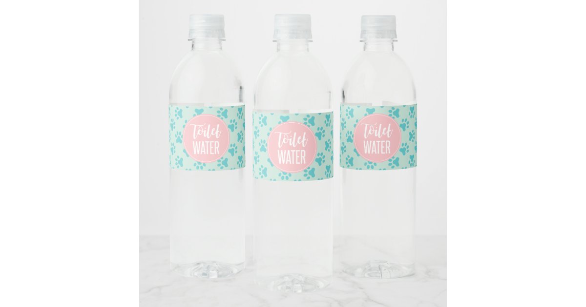 puppy birthday party toilet water bottle labels | Zazzle