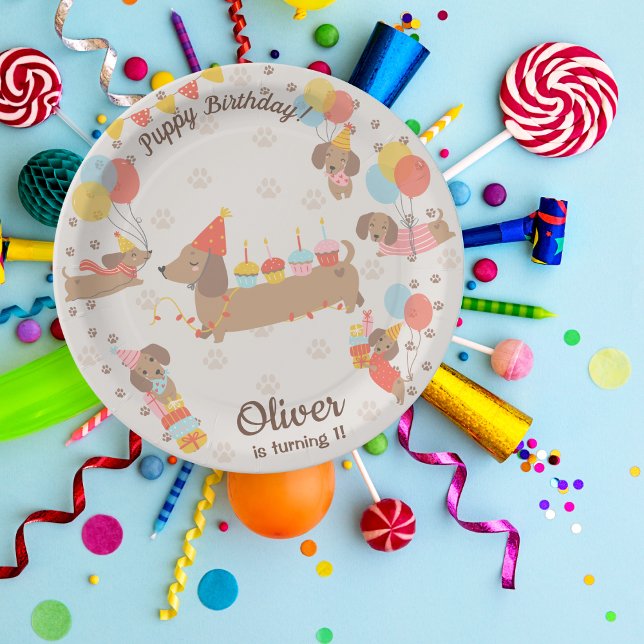 Puppy Birthday Pawty Paper Plate (Creator Uploaded)