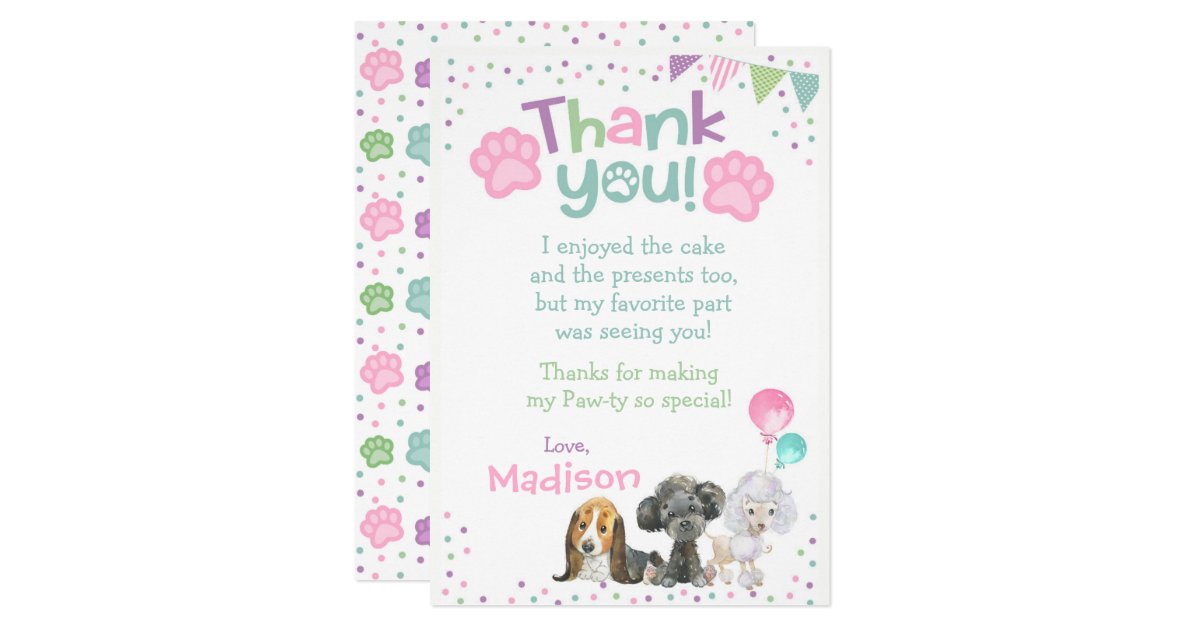 Puppy Birthday Thank You Cards | Zazzle.com