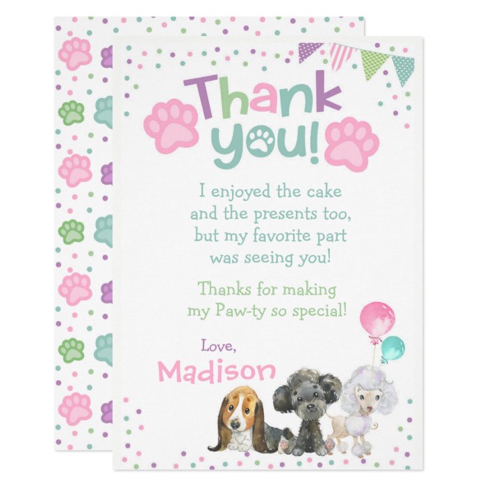 Puppy Birthday Thank You Cards | Zazzle.com