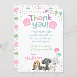 Puppy Birthday Thank You Cards
