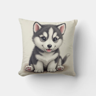 puppy & bone Pillow (Baby Husky)