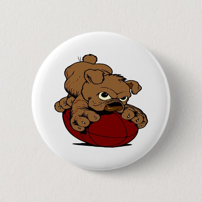 Puppy BullDog Football Button (Front)
