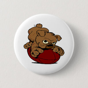Puppy BullDog Football Button