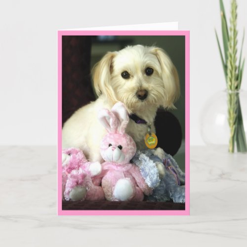 Puppy Bunny Easter Card
