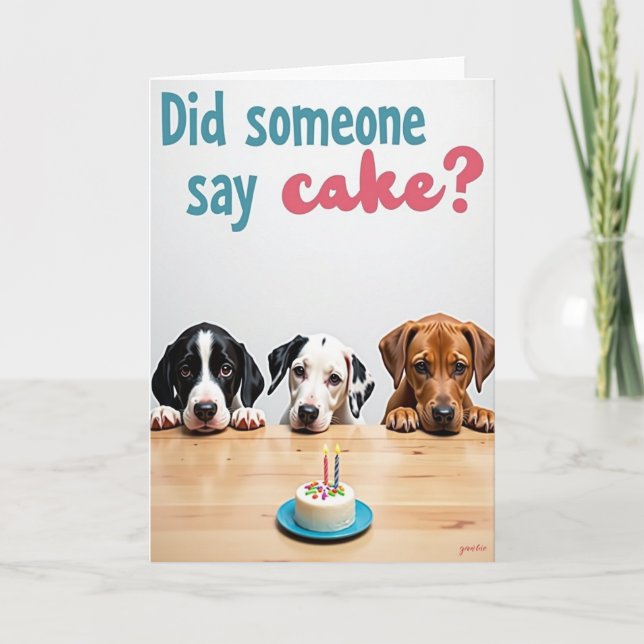 Puppy Cake Mothers Day Card (Front)