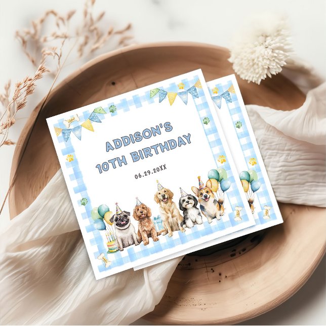 Puppy Calling All Pawty Animals Birthday Napkins (Creator Uploaded)