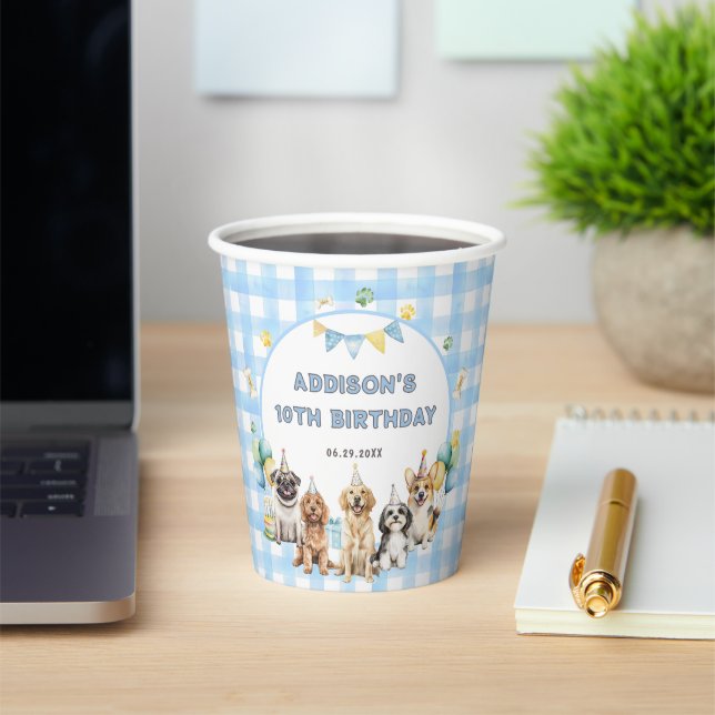 Puppy Calling All Pawty Animals Birthday Paper Cups (Insitu)
