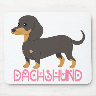 Puppy Cartoon Dog Lover Gift Cute Dachshund Mouse Pad