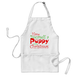 Puppy Christmas Holiday Apron