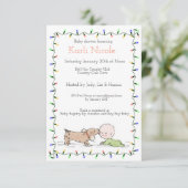 Puppy & Christmas Lights Baby Shower Invitation (Standing Front)