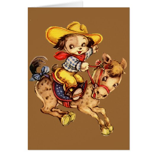 Puppy Cowboy on His Horse (Front)
