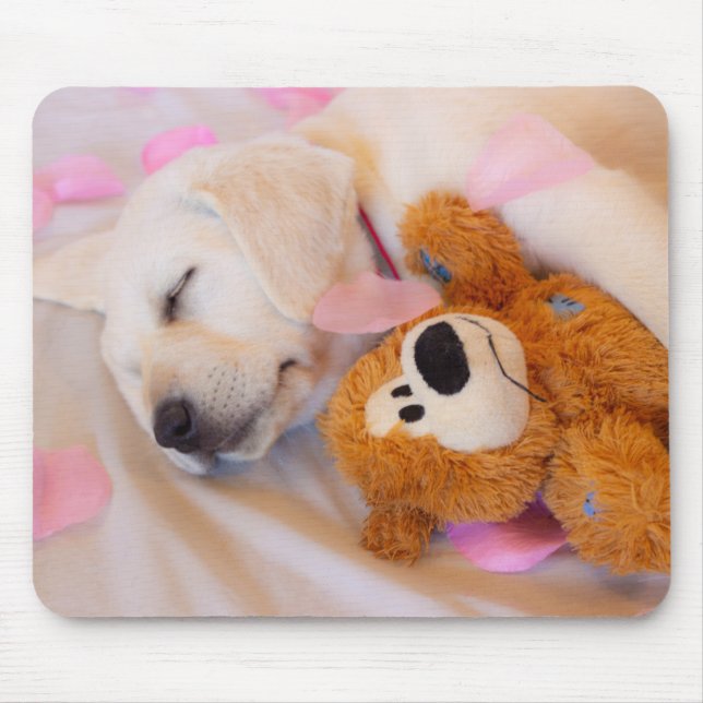 Puppy cuddles 02 mouse pad (Front)