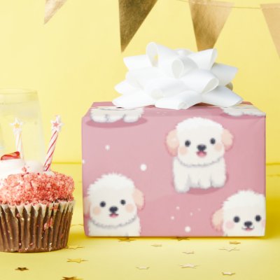 Puppy Cuteness Overload: Bichon Frise Delight Wrapping Paper
